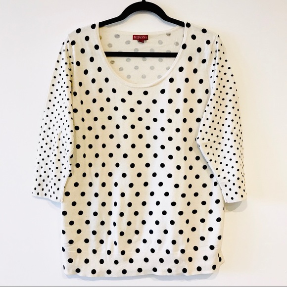 Merona Ivory/Black Polka Dot Sweater - Picture 3 of 5